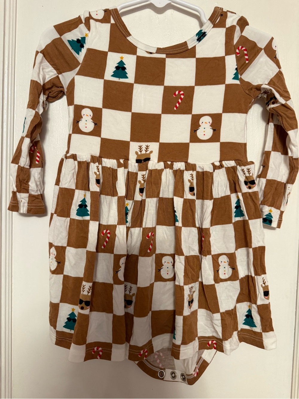 Little Sleepies Holiday Checks Skater Dress with Bodysuit Christmas